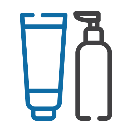 Pump and lotion bottles icon