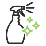 Icon of a spray bottle with cleaning solution