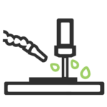 Icon of a lubricant being applied to machinery